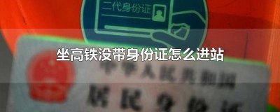 ​坐高铁没带身份证如何进站 坐高铁没有身份证怎么进站