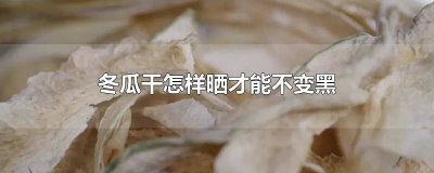 ​冬瓜干晒干为什么发黑 冬瓜晒干为什么变黑色了