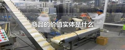 ​商品的价值实体是什么