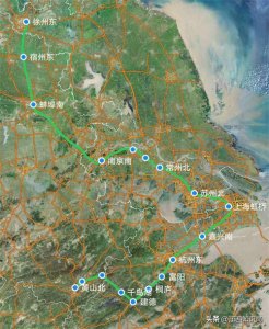 ​G7192次列车由黄山北到徐州东，回家的S型路线